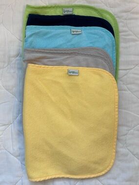 Green Sprouts Baby Burp Cloths - Yellow, Gray, Blue, Navy & Green